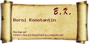 Borsi Konstantin névjegykártya